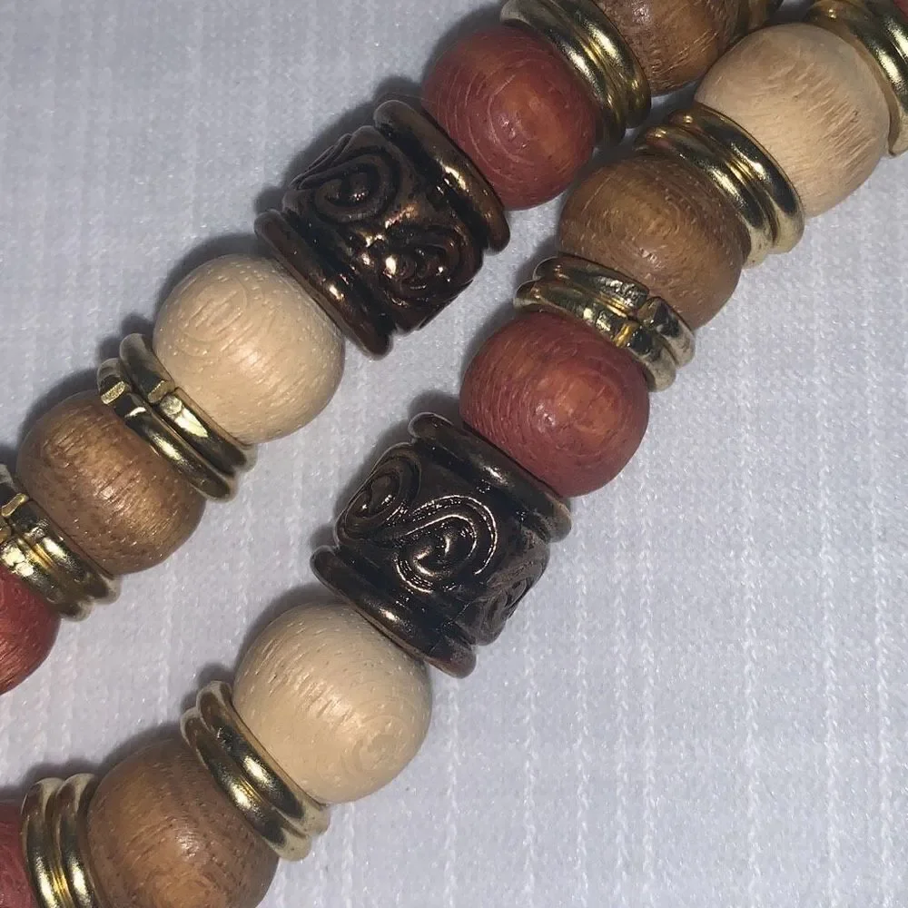 Vintage Double Strand Beaded Leather Belt Size Medium‎